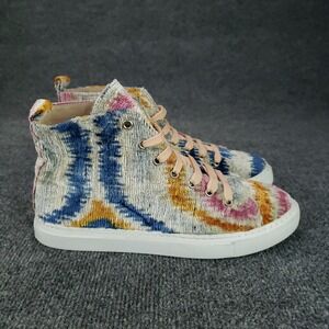 Wolf & Willa Shoes Women EU 41 US 10.5 High Top Multicolor Ikat Lace Up Sneakers